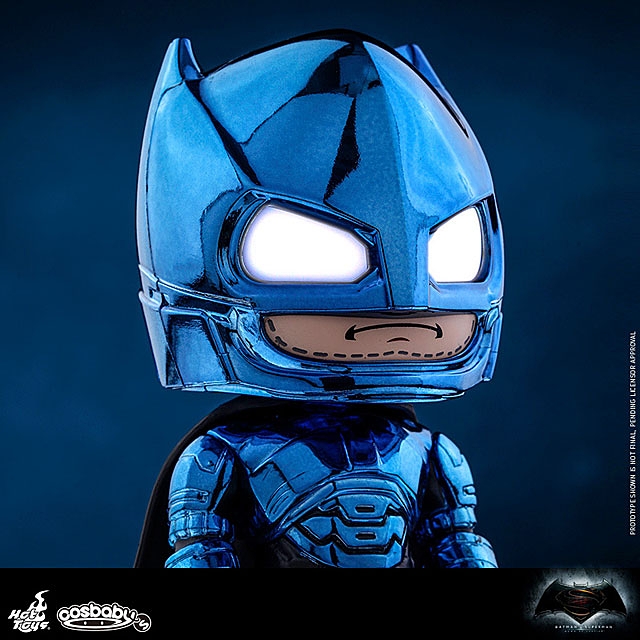 Hot Toys Armored Batman Blue Chrome Version Cosbaby (S) Bobble-Head