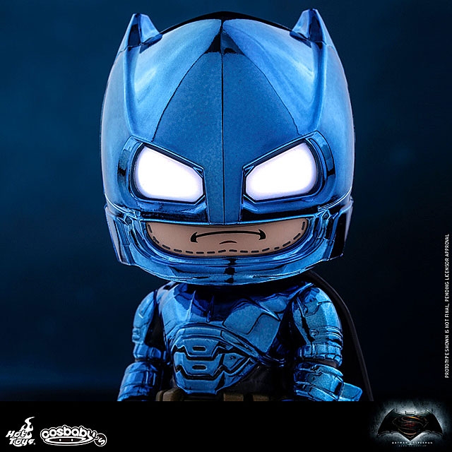 Hot Toys Armored Batman Blue Chrome Version Cosbaby (S) Bobble-Head