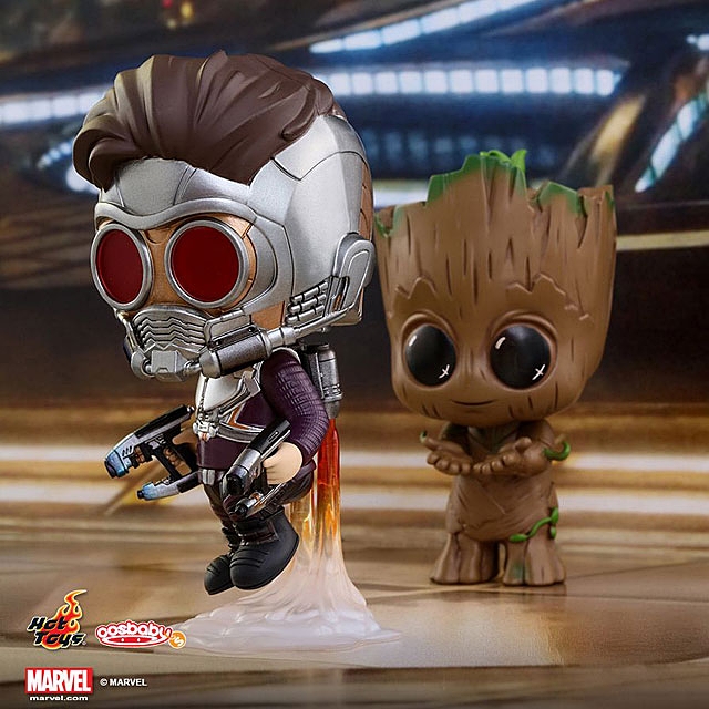 Hot Toys Guardians of the Galaxy Vol. 2 - Star-Lord & Groot Cosbaby Bobble-Head Collectible Set