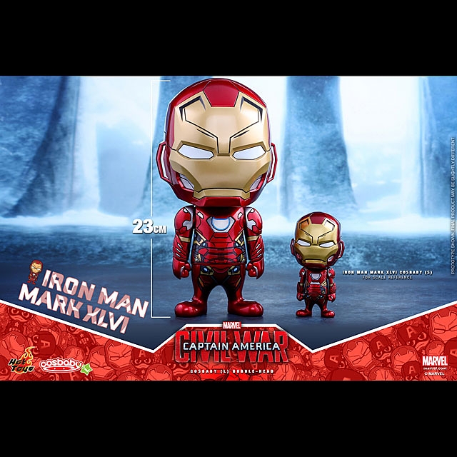 Hot Toys Iron Man Mark XLVI Cosbaby (L) Bobble-Head