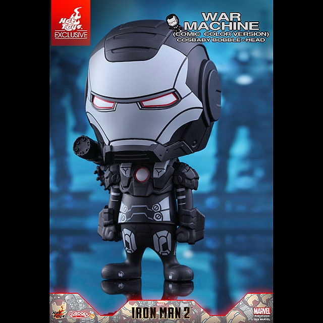 Hot Toys Iron Man Mark III & War Machine (Comic Color Version) Cosbaby Bobble-Head Collectible Set