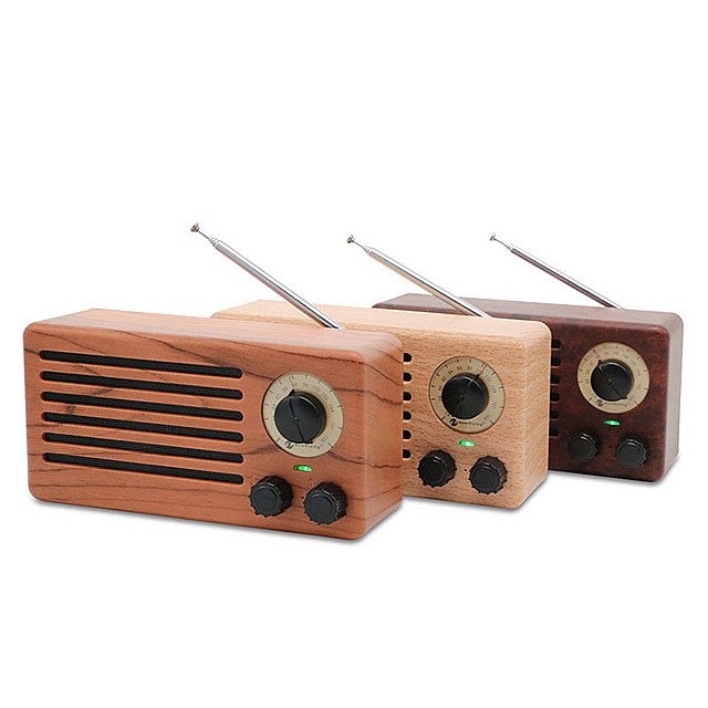 Retro Wooden FM Radio Bluetooth Speaker NR-3013