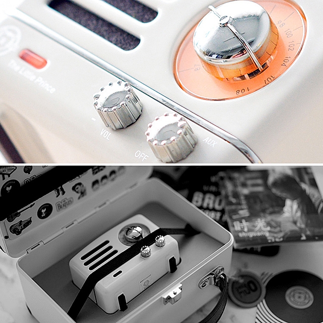 Retro Mini Metal FM Radio Bluetooth Speaker - White