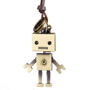 Retro Copper Robot Necklace