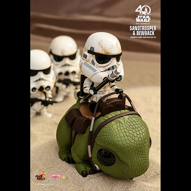 Hot Toys Star Wars Sandtrooper & Dewback Cosbaby (S) Bobble-Head Collectible Set