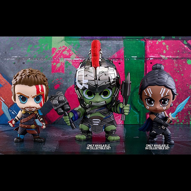 Hot Toys Thor Ragnarok - Thor Valkyrie Gladiator Hulk Cosbaby (S) Bobble-Head collectible Set
