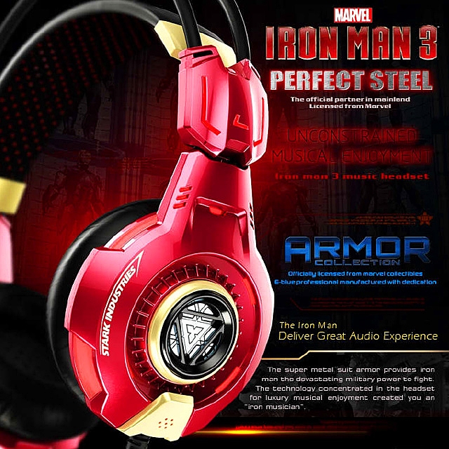 E-BLUE MARVEL IRON MAN 3 Edition ARMOR Collection Professional Hi-Fi Headset