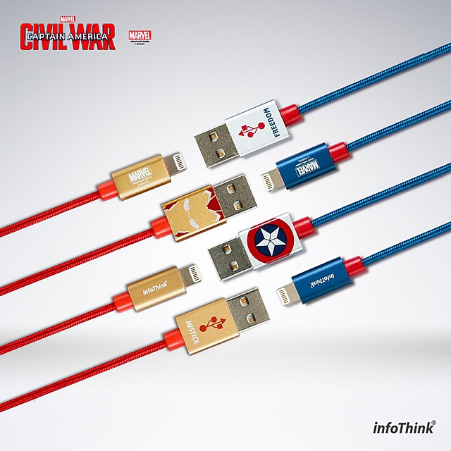 infoThink Captain America 3 - Lightning USB Sync Charging Cable