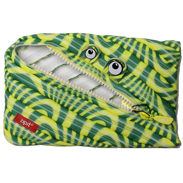 Zipit Prints Monster Jumbo Pouch - Abstract Green & Yellow