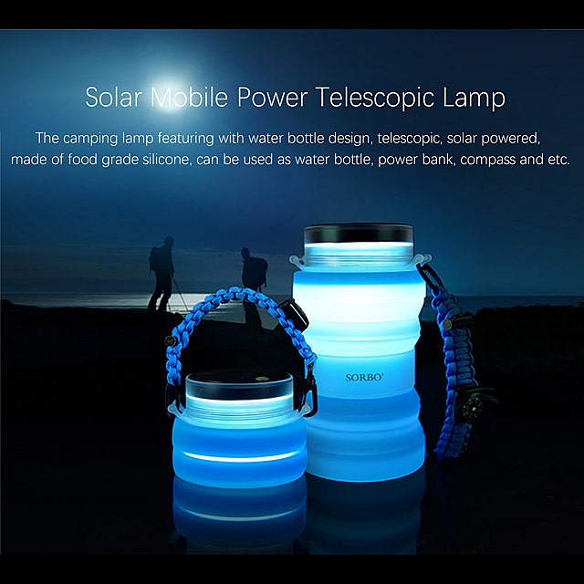Multifunctional Collapsible Solar Power Camping Lantern