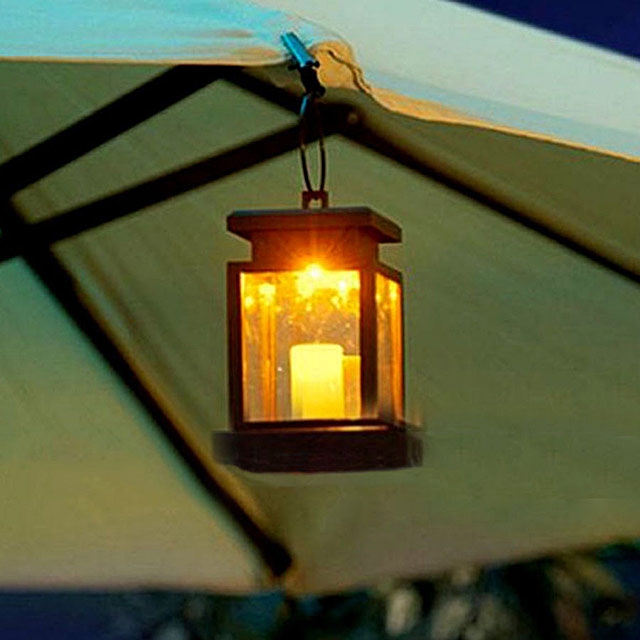 Solar Handing Umbrella Candle Lantern
