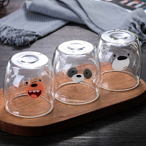 Cute Animal Double-Layer Glass Cup