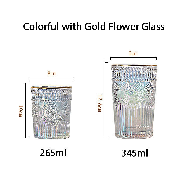Retro Flower Glass Cup