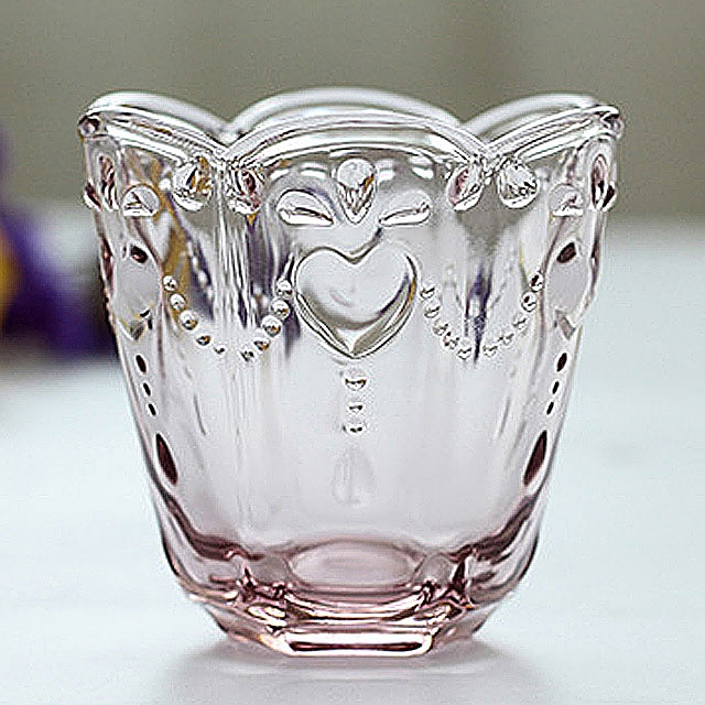 Embossed Heart Glass Cup