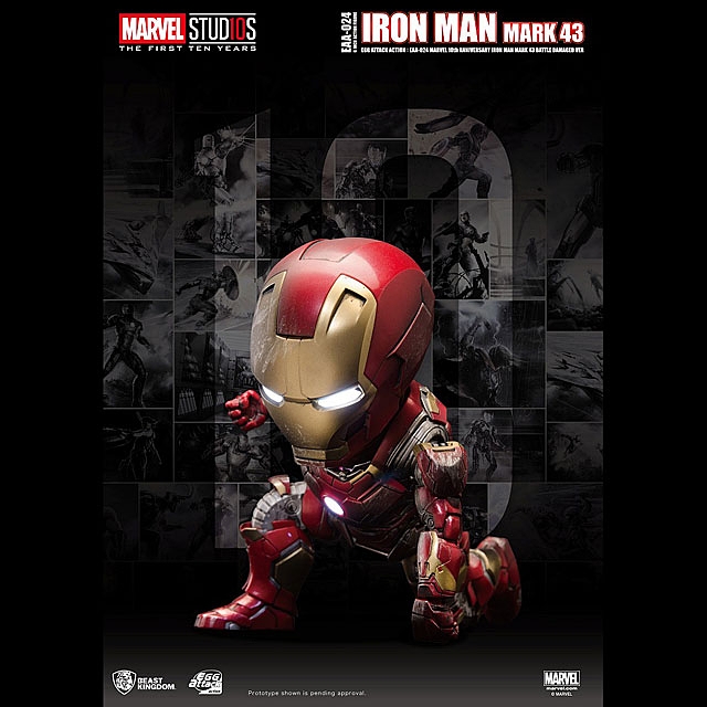 Beast Kingdom Marvel 10th Anniversary Iron Man MK 43 Battle Damaged Ver (EAA-024)