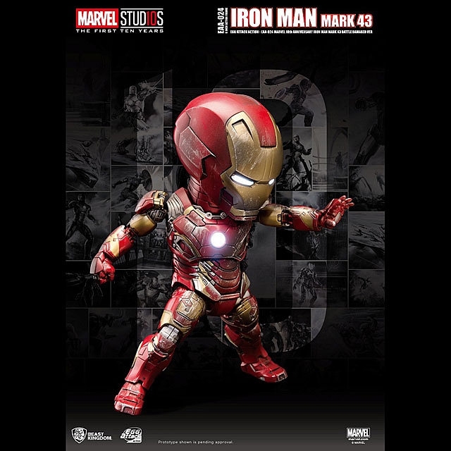 Beast Kingdom Marvel 10th Anniversary Iron Man MK 43 Battle Damaged Ver (EAA-024)