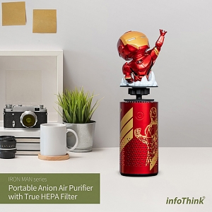 infoThink Iron Man Series Portaable Anion Air Purifier with True HEPA Filter - Classical Version