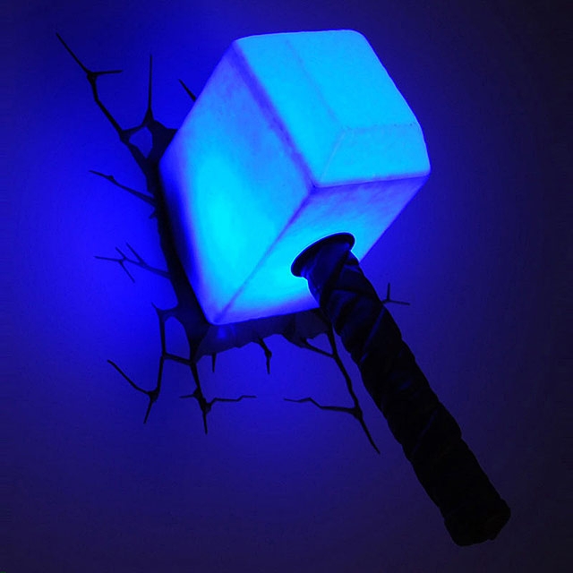 Thor Hammer 3D Decorative Wall Lamp
