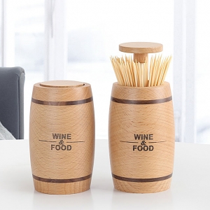Wine Barrel Wooden Toothpick Box