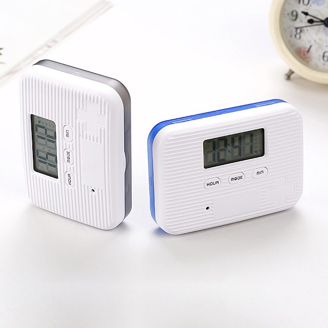 Portable Pill Case with Digital Alarm Clock (6 Compartments)