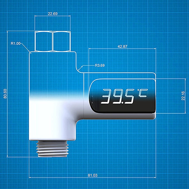 Digital shower thermometer