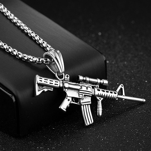 Iced Out AK - 47 Pendant - Real 925 Silver – Huerta Jewelry