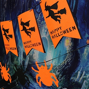 Halloween Non-Woven Hanging Flag Banner