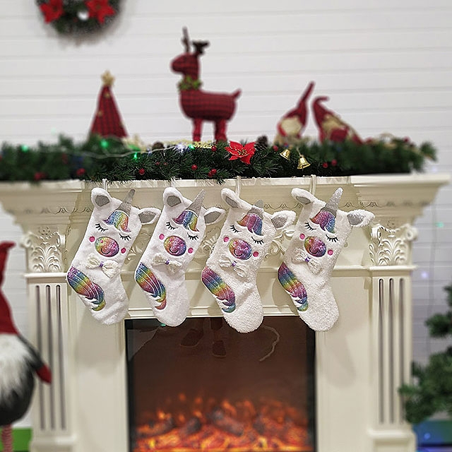 Christmas Large Unicorn Socks Candy Bag