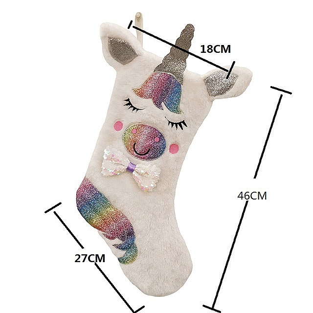 Christmas Large Unicorn Socks Candy Bag