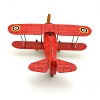 Retro Metal Clockwork Red Curtiss Biplane