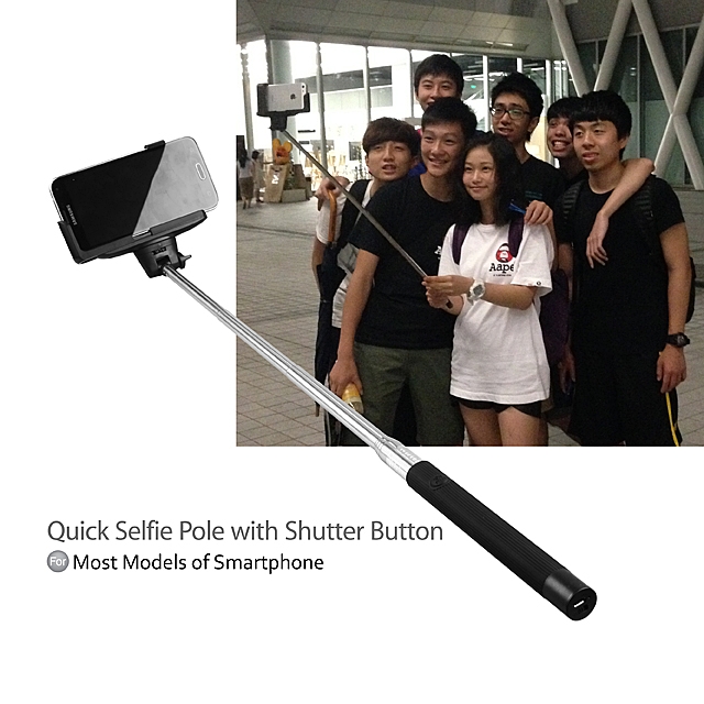 Quick Selfie Pole with Shutter Button