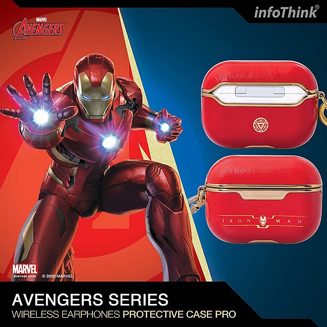 infoThink Marvel Series Leather AirPods Pro Case - Iron Man