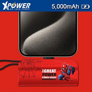 Xpower Spider-Man 3-In-1 Portable Power Bank (5000mAh)