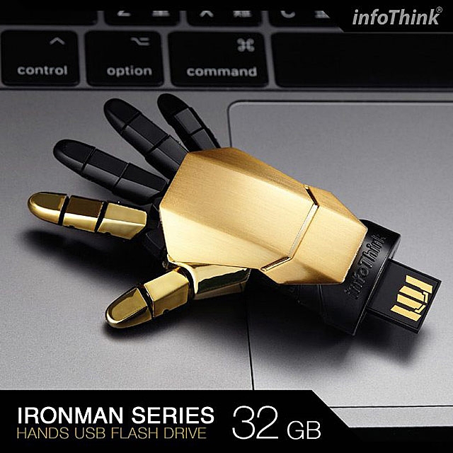 infoThink Iron Man USB Flash Drive - Right Hand (Black Gold Version)